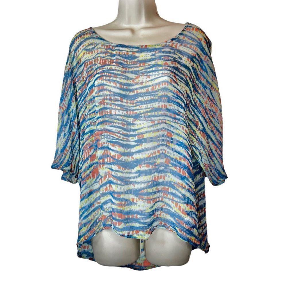 Gypsy 05 100% Silk Short Sleeve Blouse Size Medium